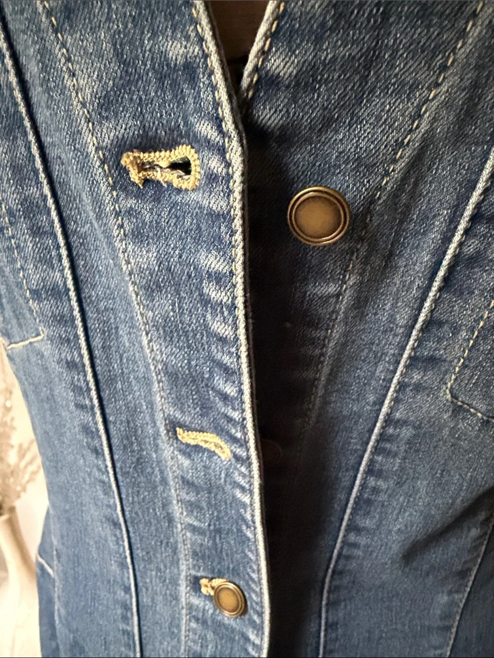 Free People Blue Denim Button-Front Mini Dress